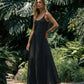 Vestido midi fluido de alças