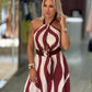 Vestido comprido com decote halter