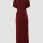 Vestido comprido drapeado com detalhe cut-out