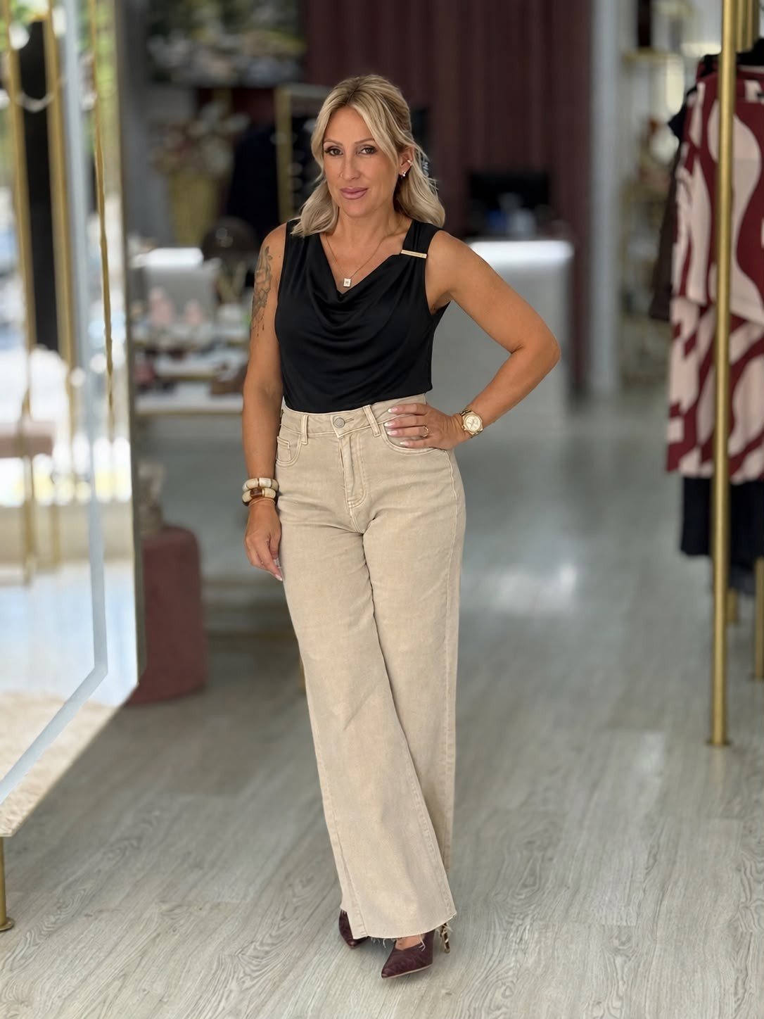 Top em malha lycra com decote drapeado (+ cores)