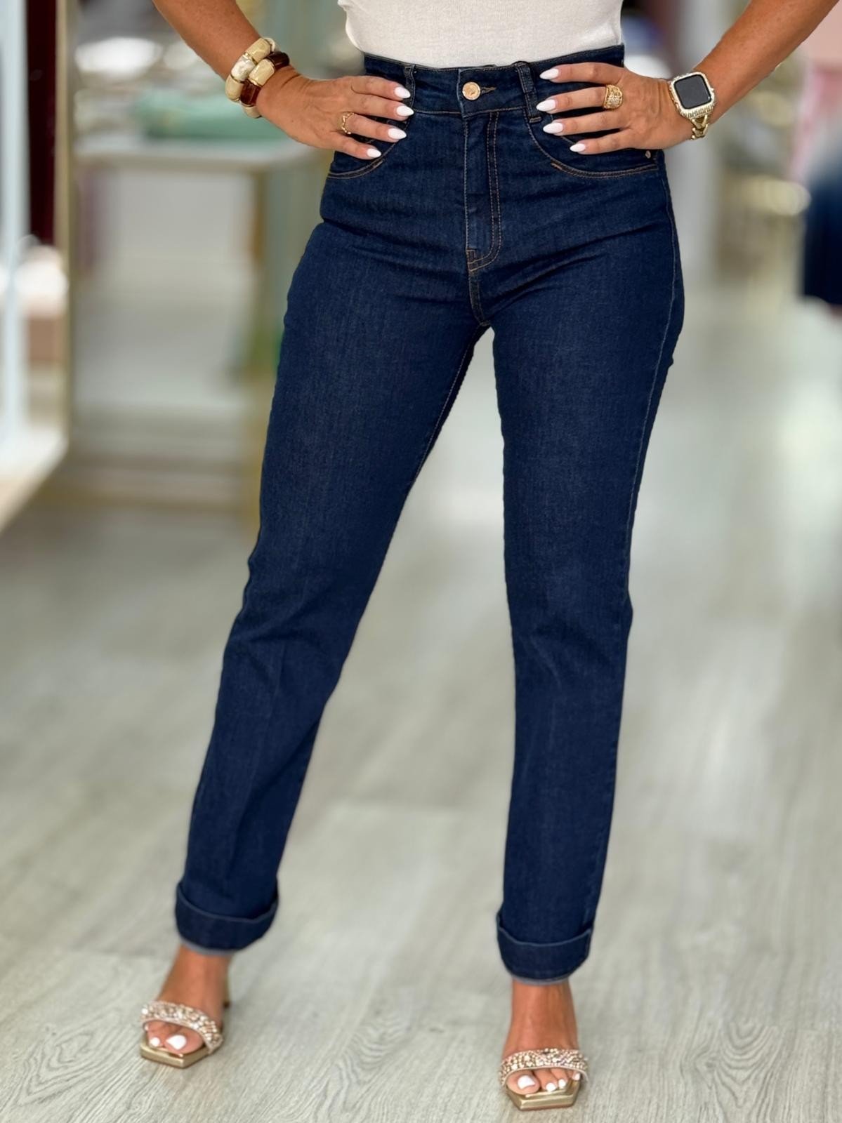 Jeans bootcut de cintura média