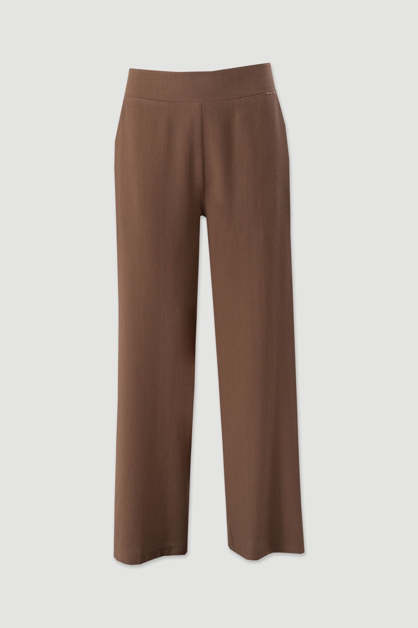 Calça straight em tecido com linho