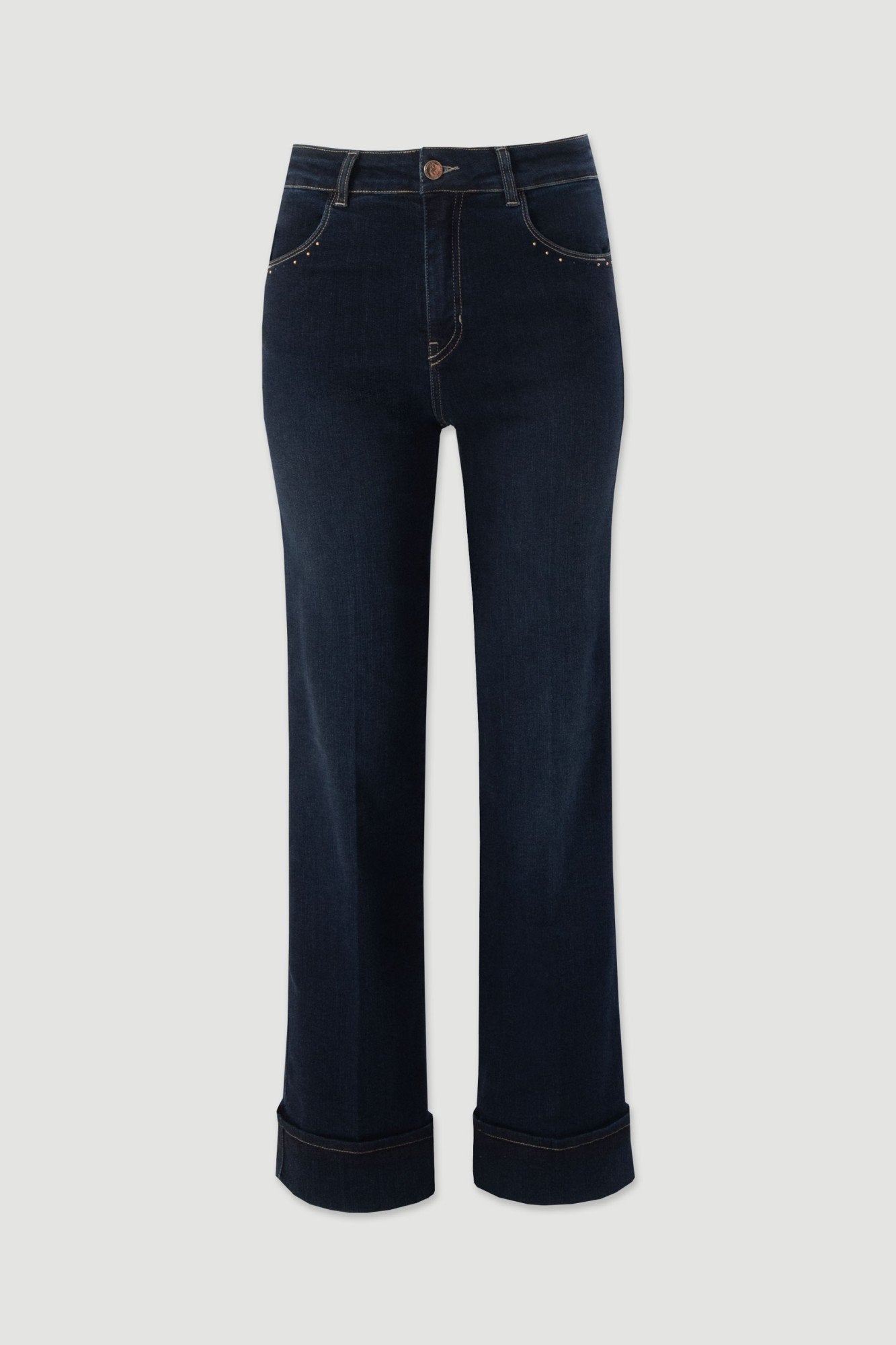 Jeans Straight Fit com Aplicações Brilhantes