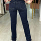 Jeans Straight Fit com Aplicações Brilhantes