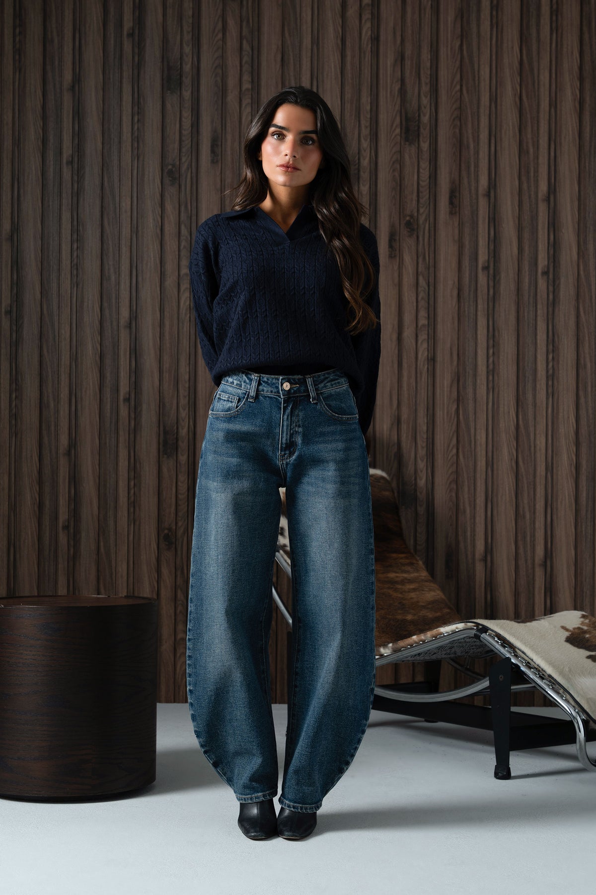 Jeans balloon em algodão