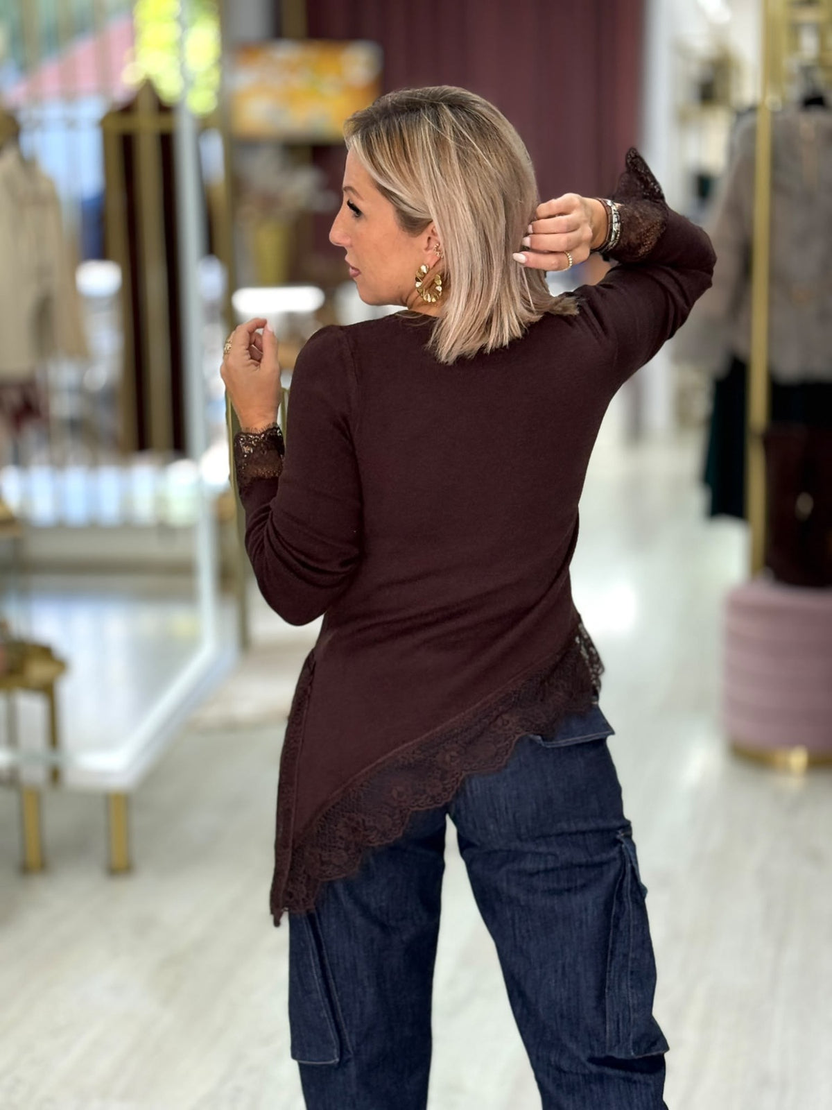 Camisola assimétrica c/renda (+ cores)