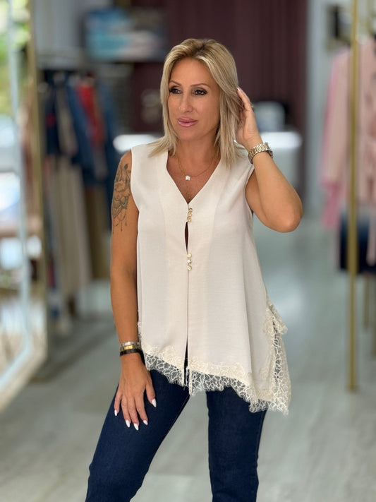 Blusa assimétrica com renda (+ cores)