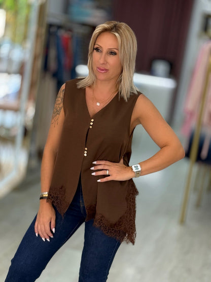 Blusa assimétrica com renda (+ cores)
