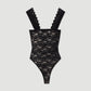 Body em renda com decote em V