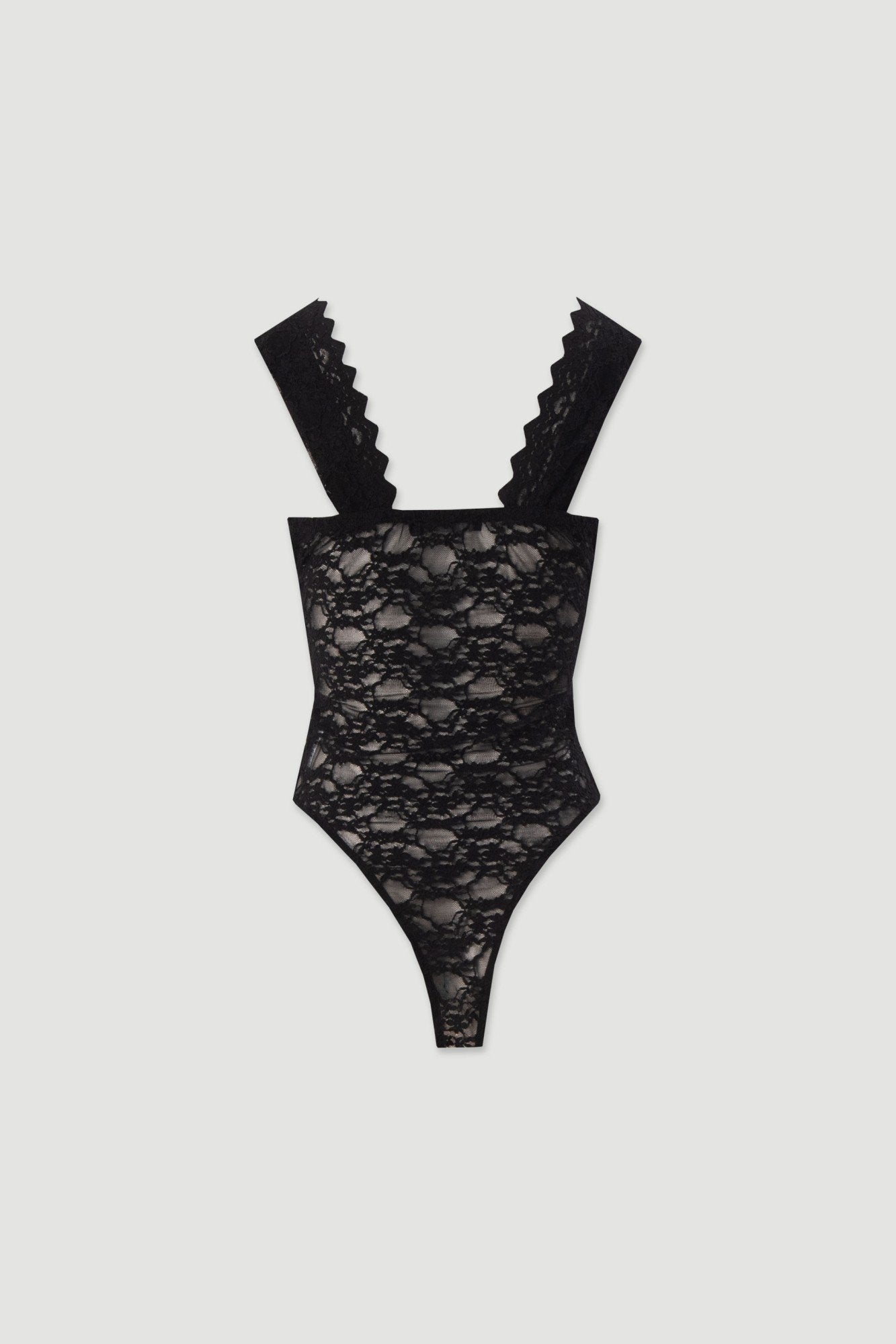 Body em renda com decote em V