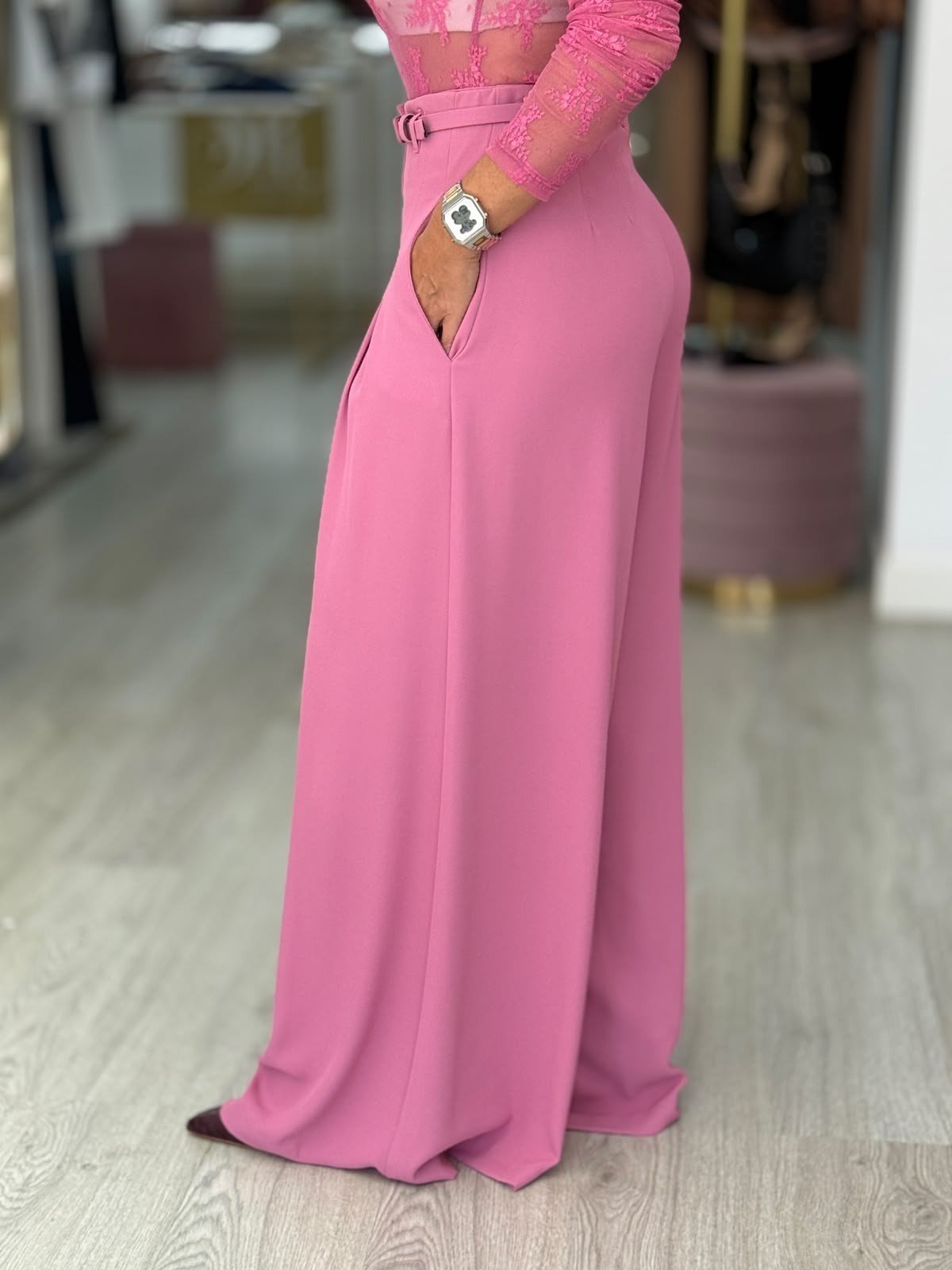 Calças wide leg
