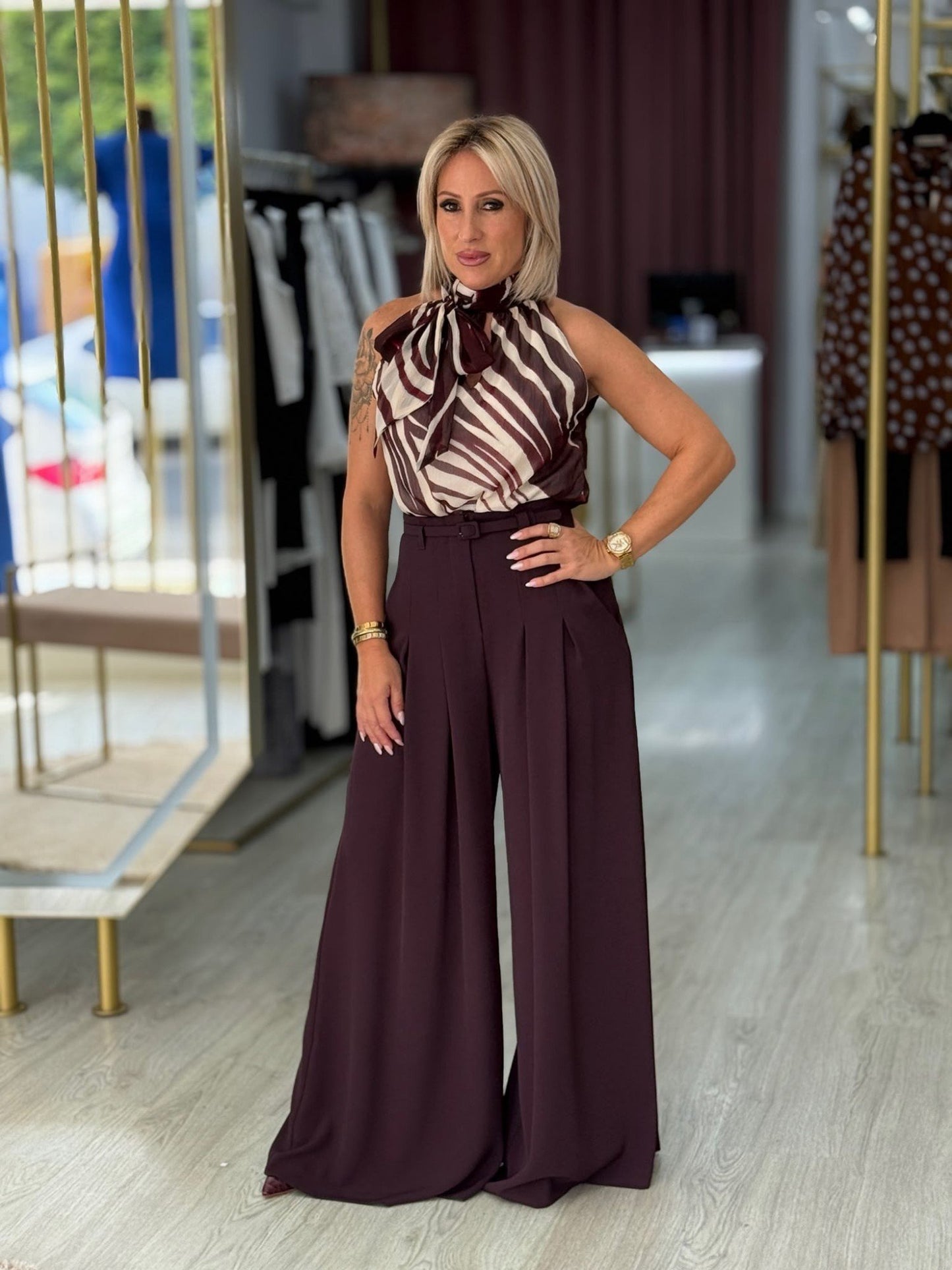 Calças wide leg