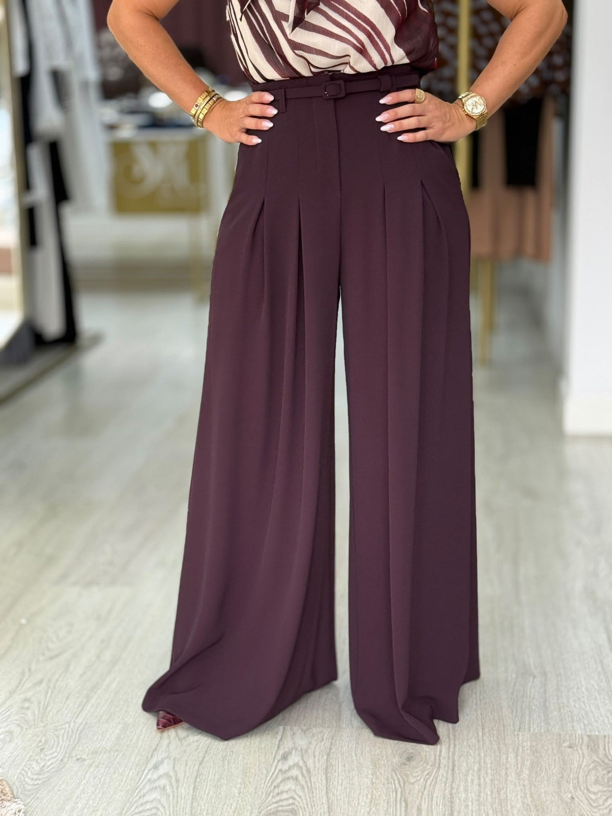 Calças wide leg