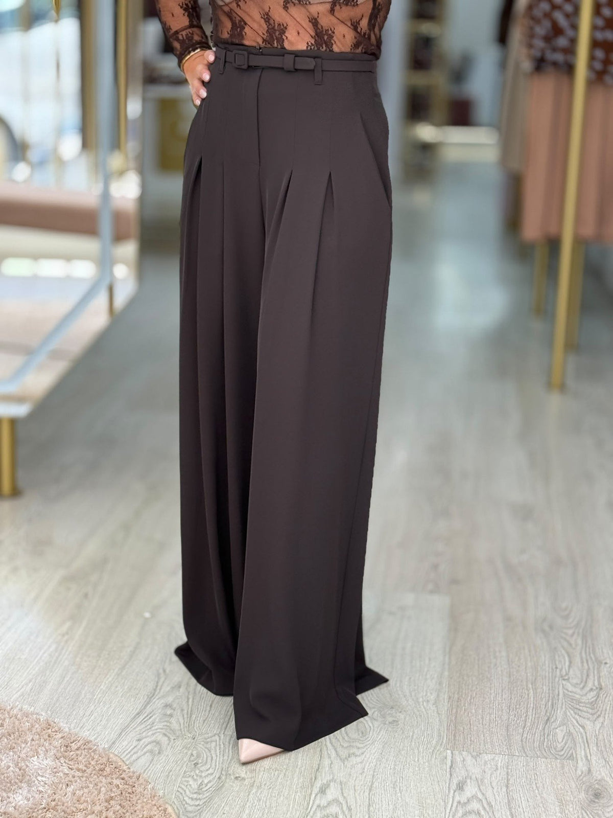 Calças wide leg