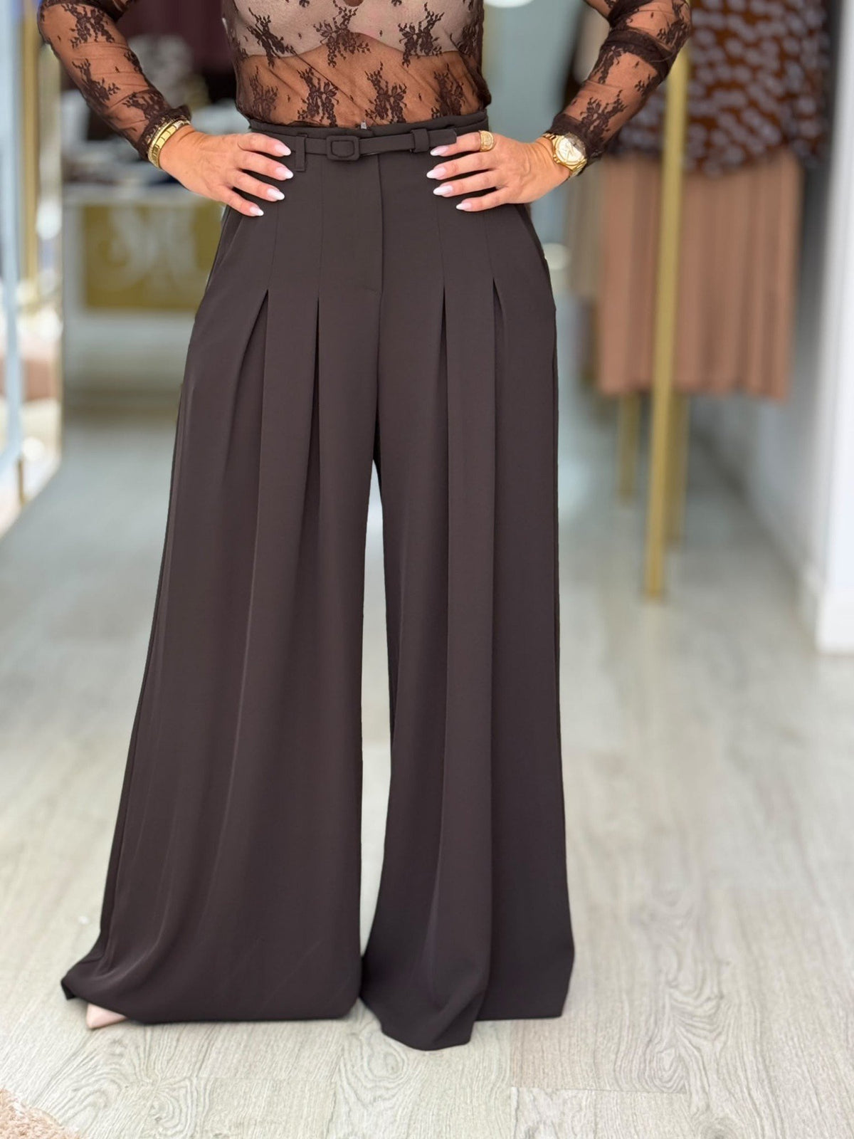 Calças wide leg