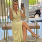 Vestido comprido em lurex
