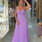 Vestido comprido plissado