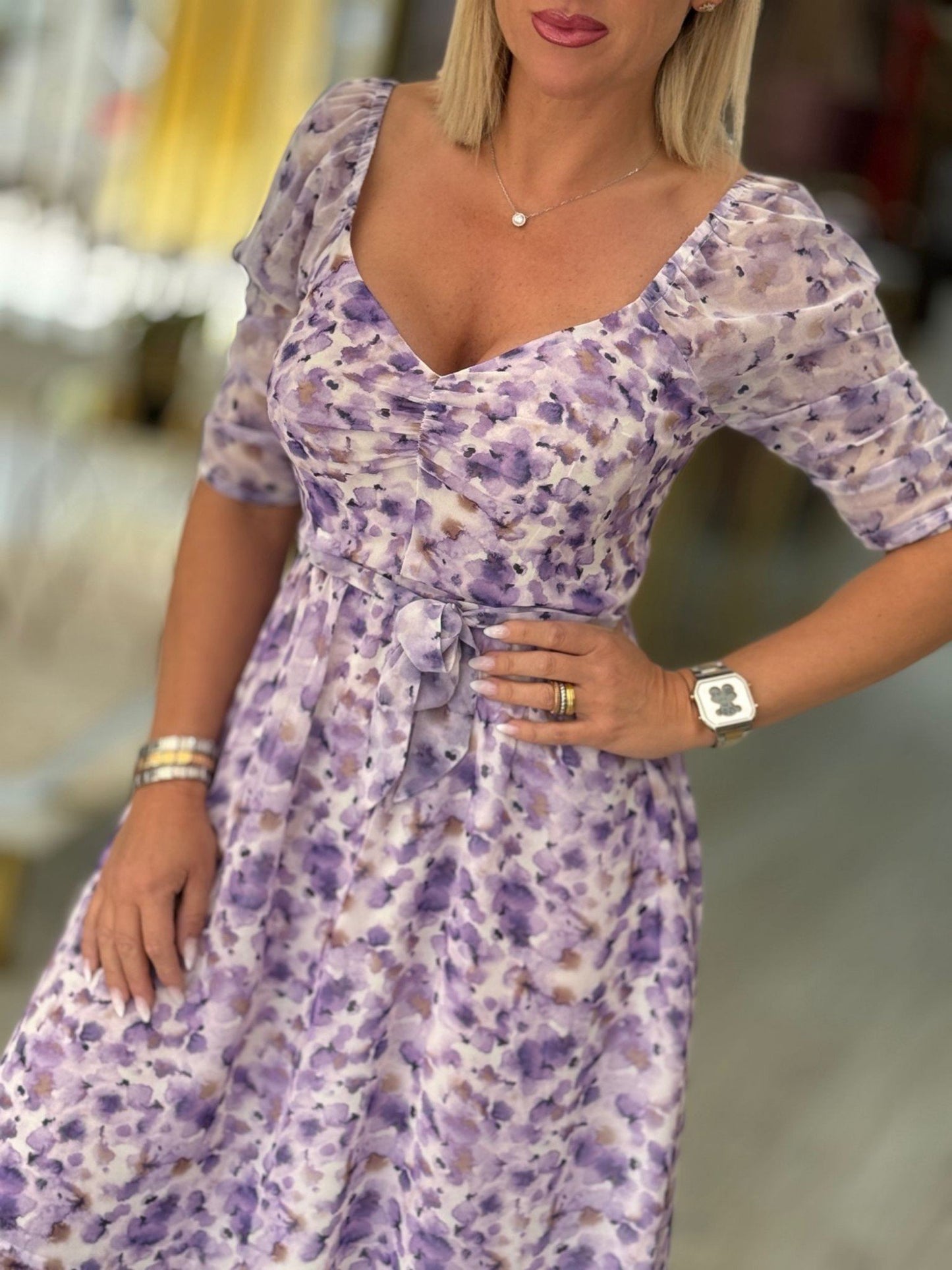 Vestido curto floral