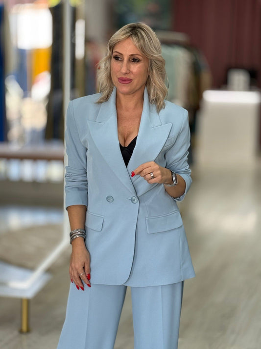 Blazer comprido de trespasse