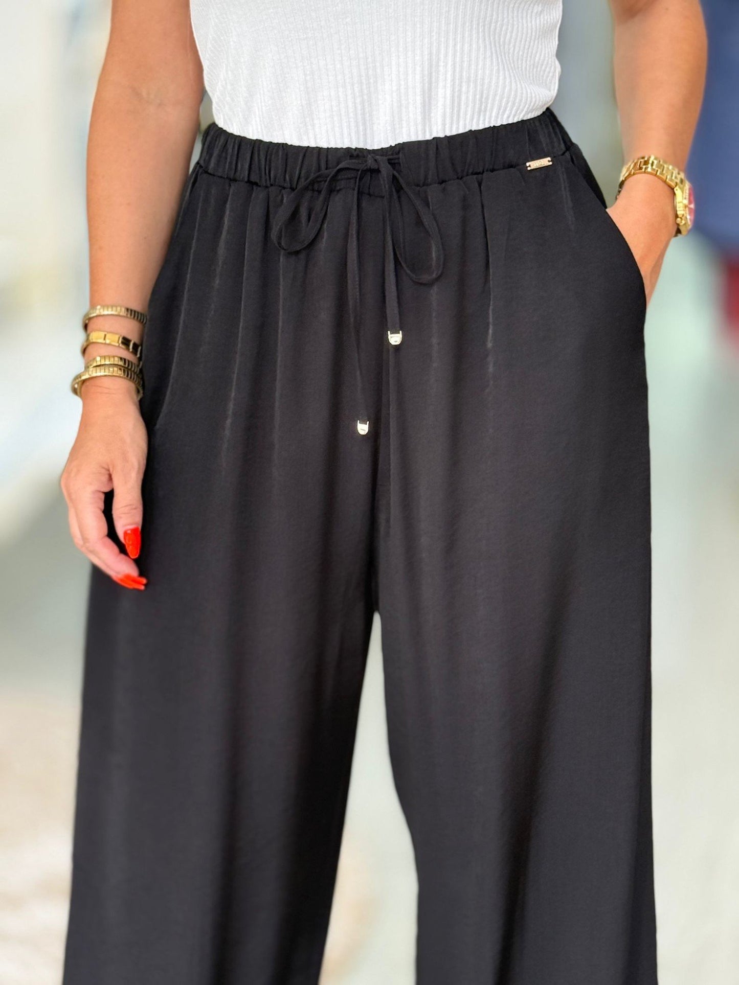 Calça wide leg