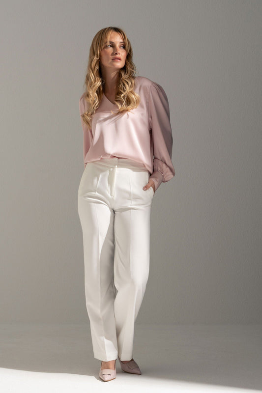 Calça wide leg com cinto elástico personalizado