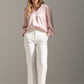 Calça wide leg com cinto elástico personalizado
