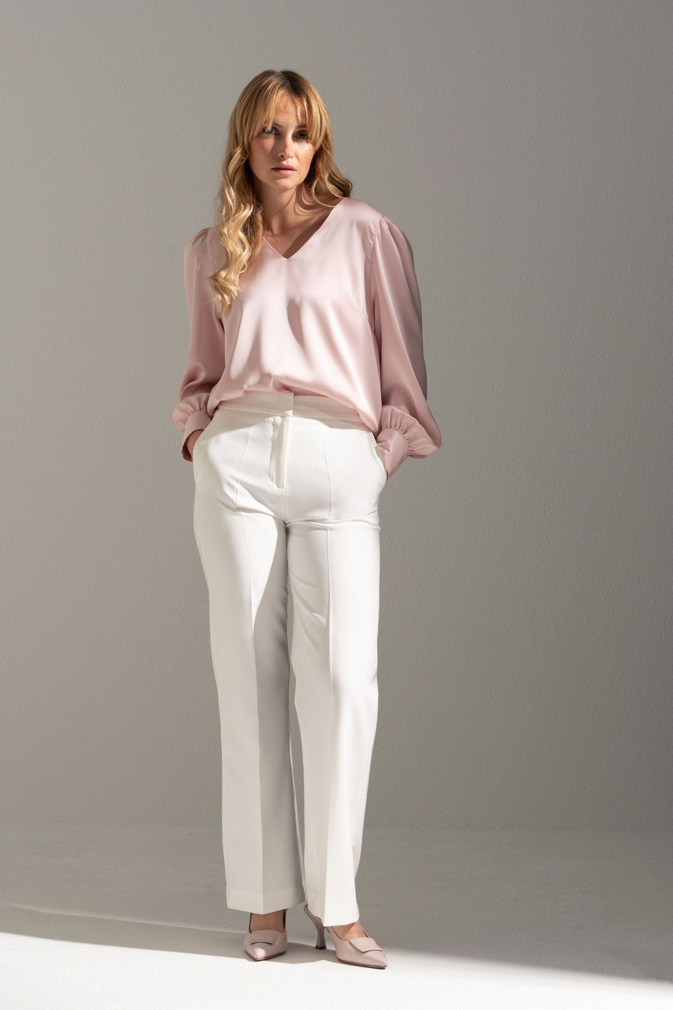 Calça wide leg com cinto elástico personalizado