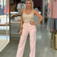 Calça wide leg com cinto elástico personalizado