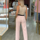Calça wide leg com cinto elástico personalizado