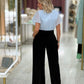 Calça wide leg com pregas