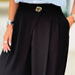 Calça wide leg com pregas