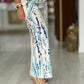 Calça wide leg efeito linho