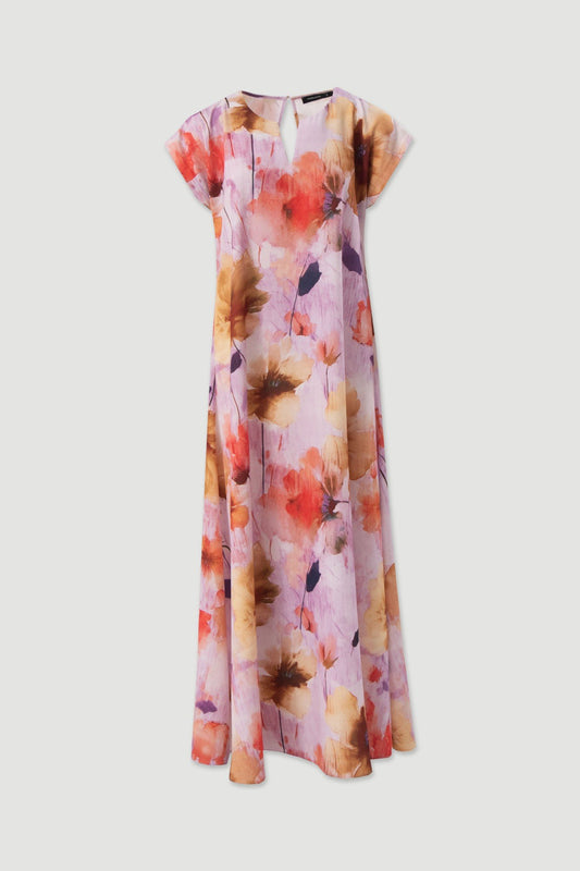 Vestido comprido com padrão floral