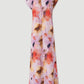 Vestido comprido com padrão floral