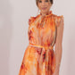 Vestido midi com padrão floral