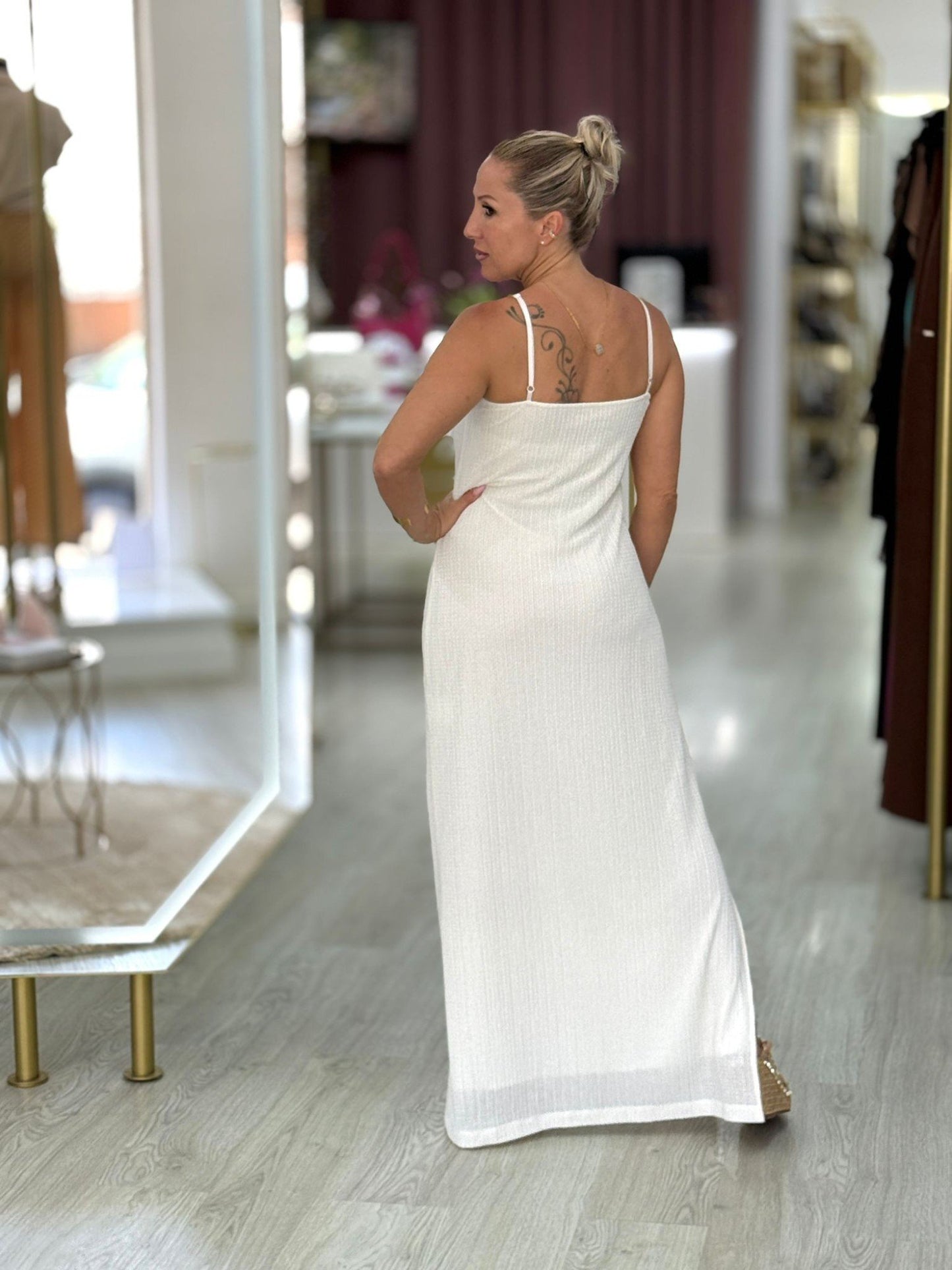 Vestido de malha texturada