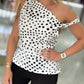Top fluido de bolinhas com drapeado (+ cores)