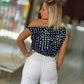Top fluido de bolinhas com drapeado (+ cores)