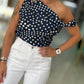 Top fluido de bolinhas com drapeado (+ cores)