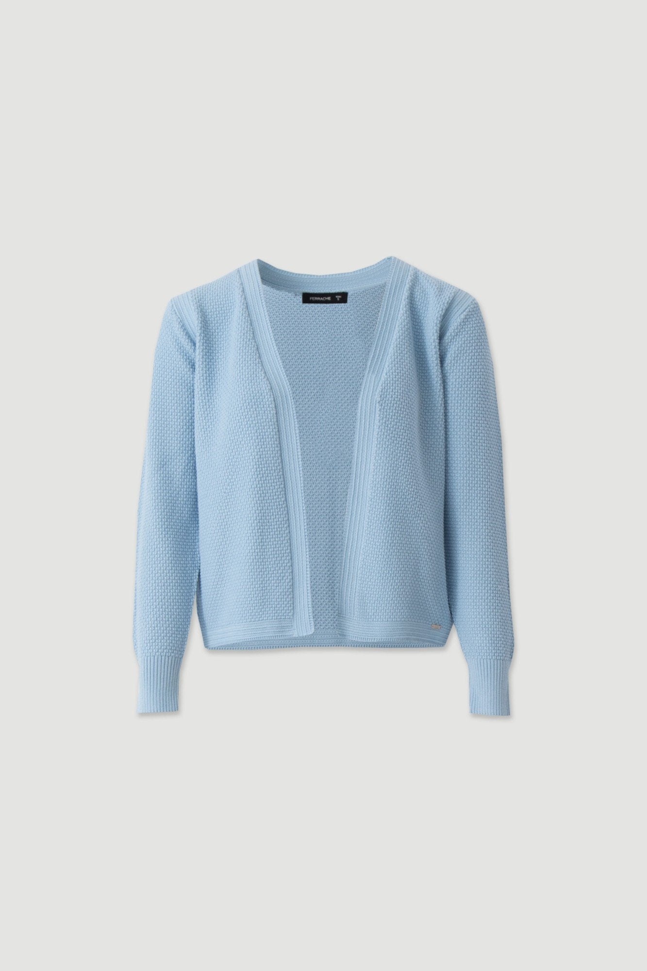 Casaco de malha curto aberto em algodão (+ cores)