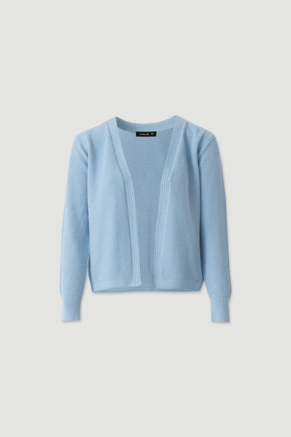 Casaco de malha curto aberto em algodão (+ cores)