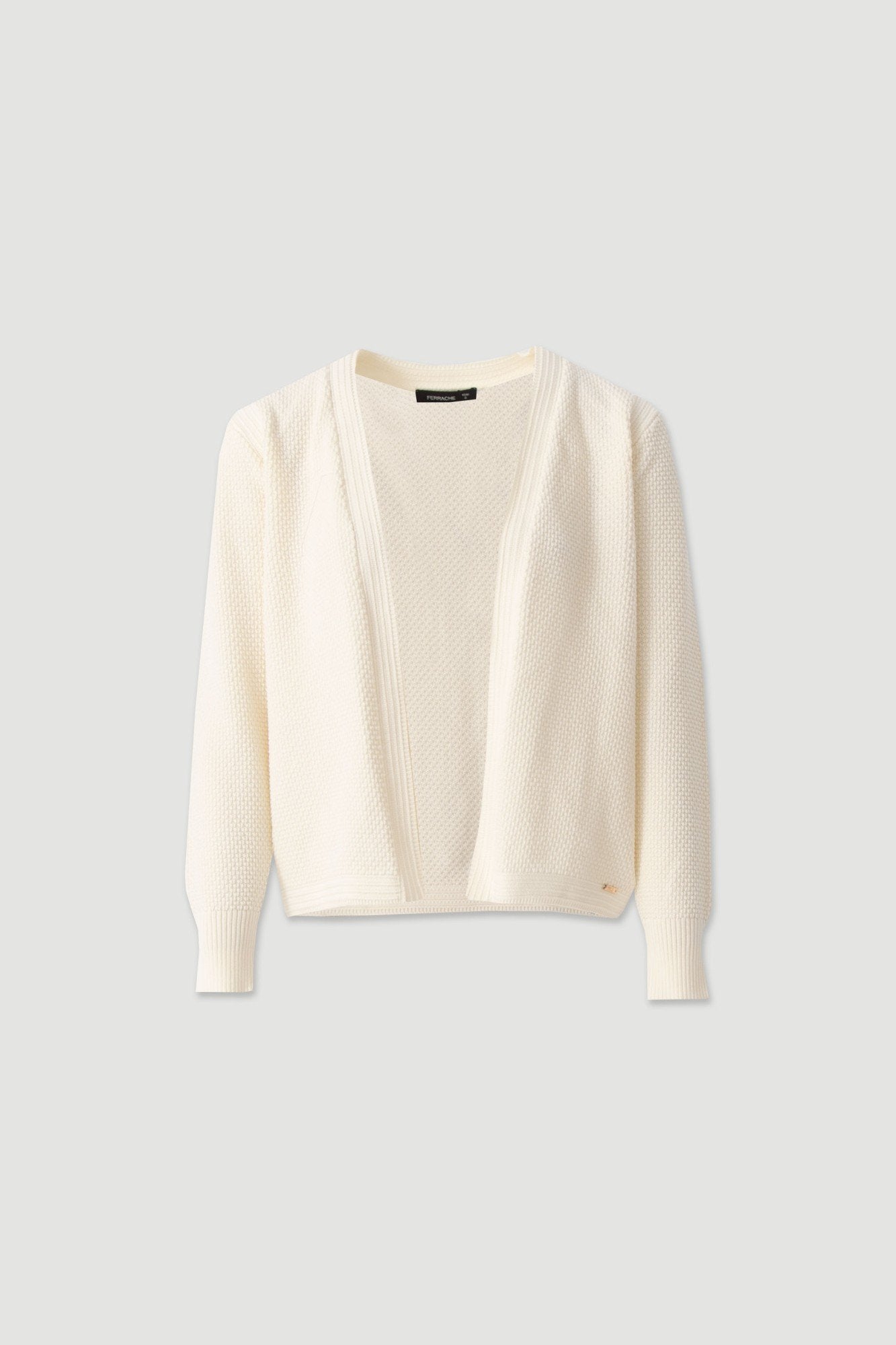 Casaco de malha curto aberto em algodão (+ cores)