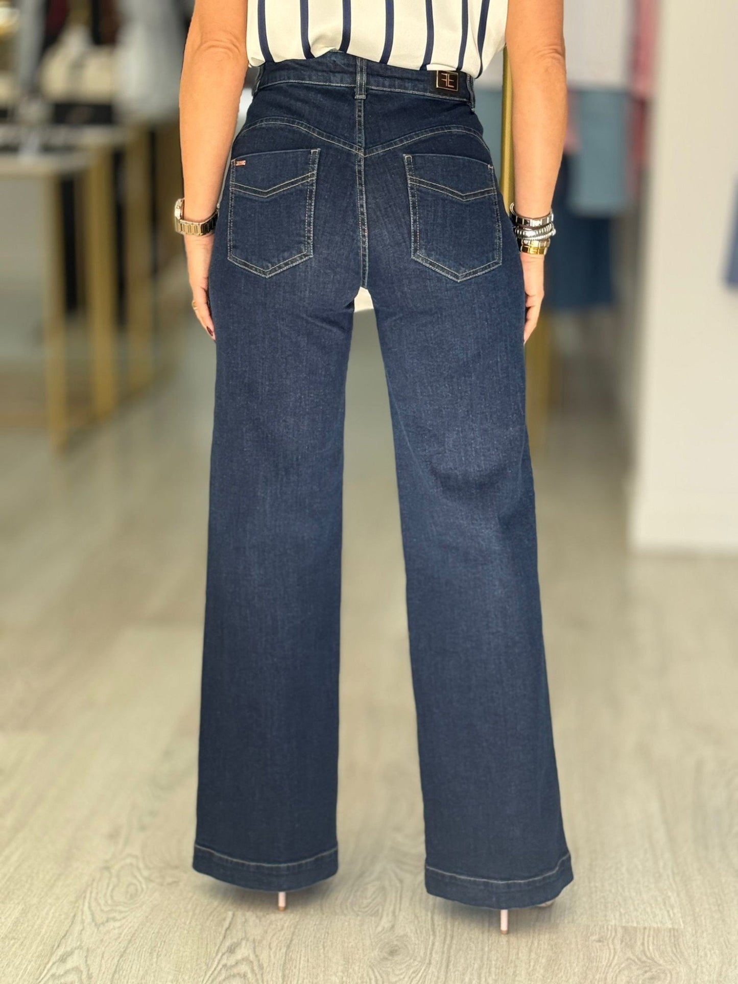 Straight jeans em algodão