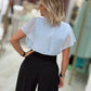 Blusa com decote em V e efeito drapeado