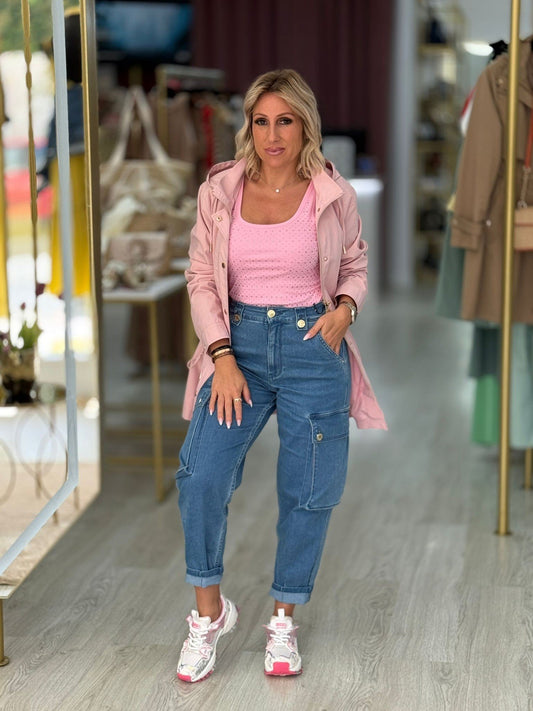 Parka ajustável com capuz