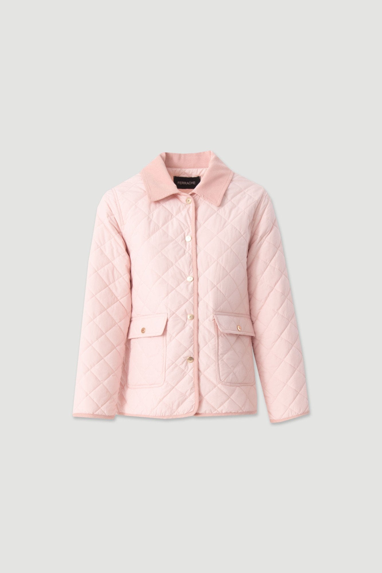 Parka acolchoada com padrão losango