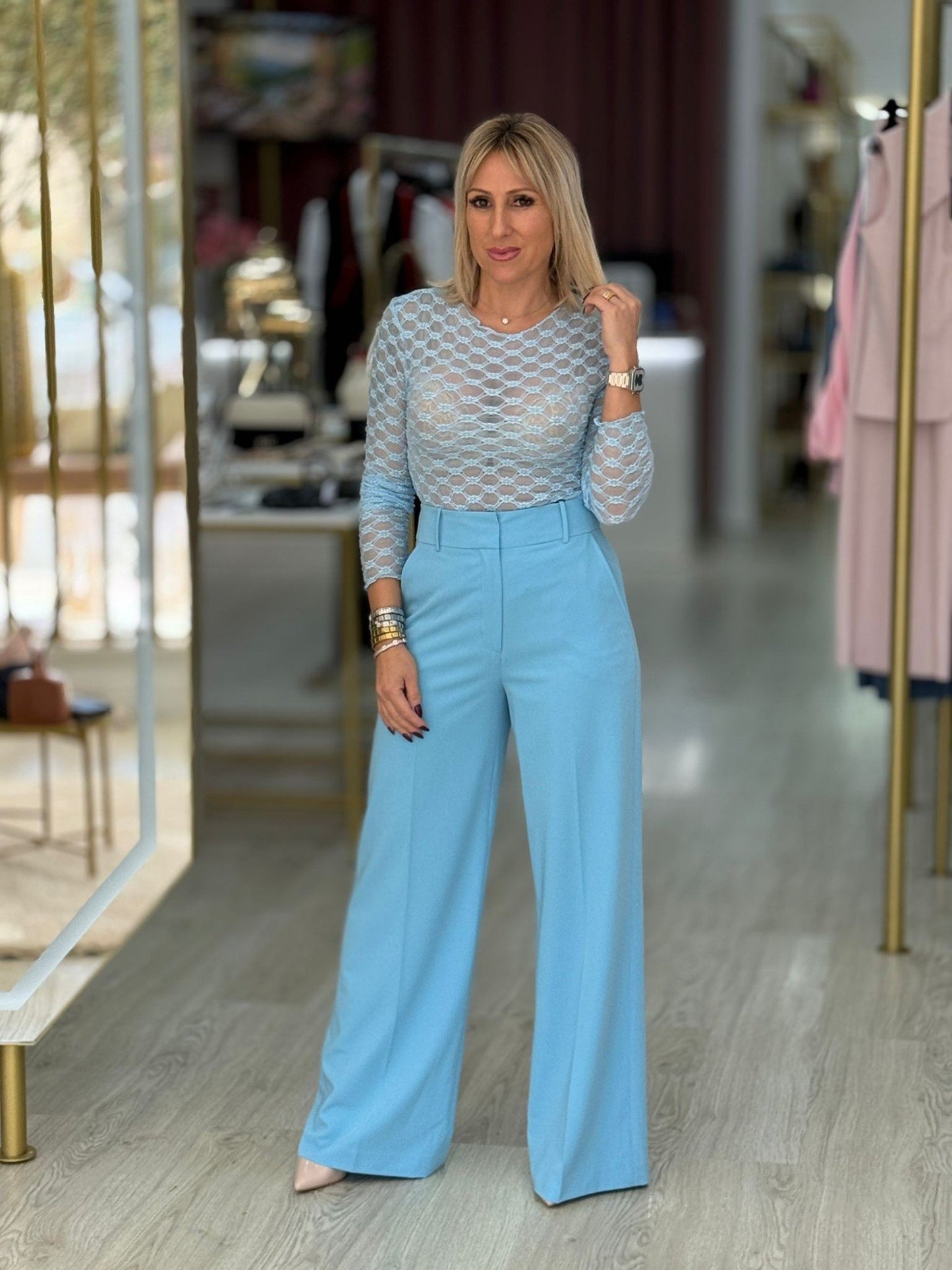 Calça de alfaiataria wide leg