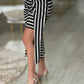Vestido midi às riscas