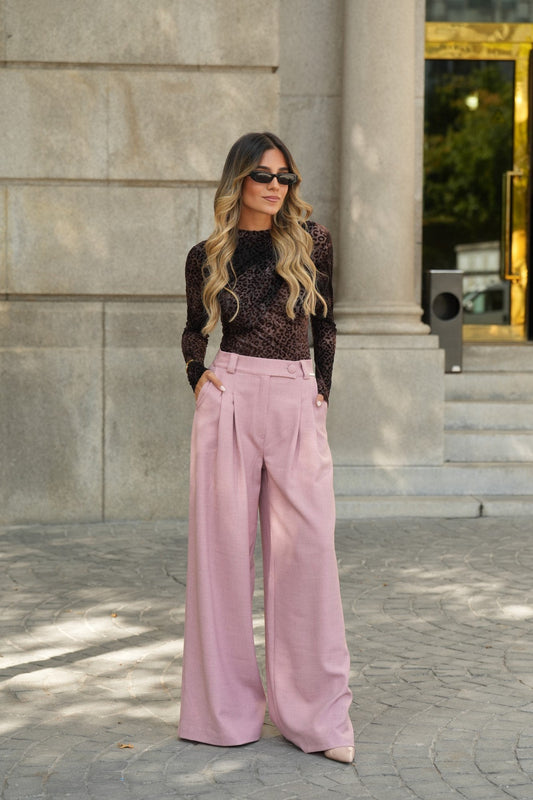 Calças Largas de Alfataria com Pinças