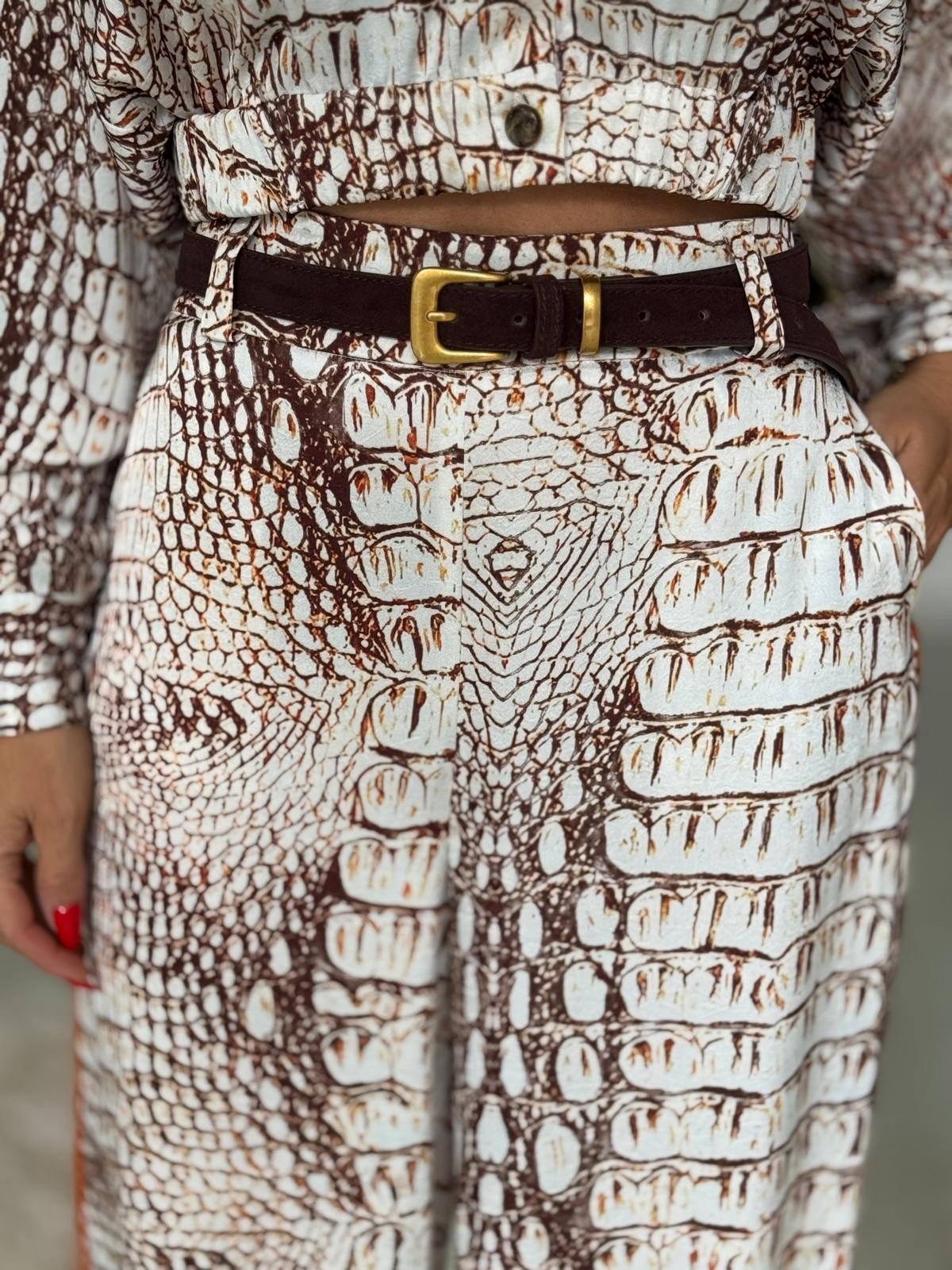 Calças largas estampadas animal